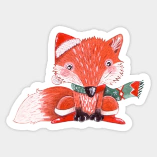 Chrismas Fox Sticker